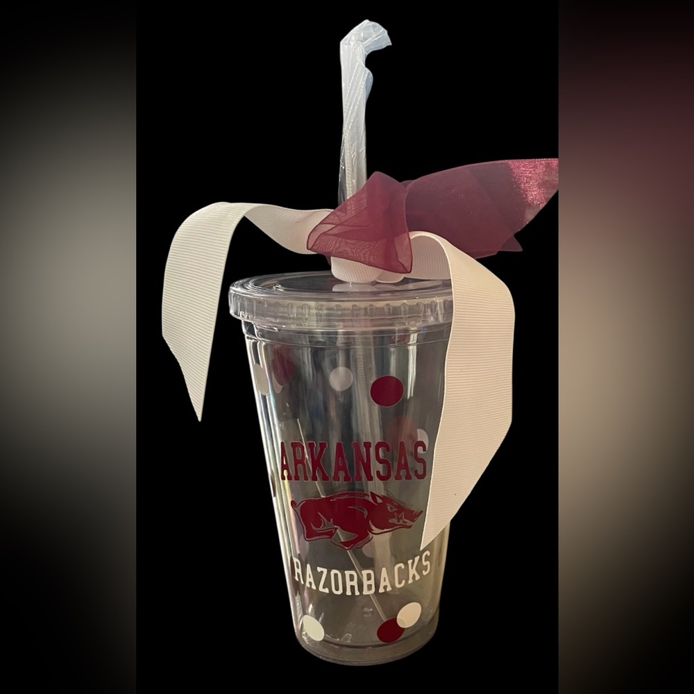 Arkansas Razorbacks Tumbler with Straw - Red and White
